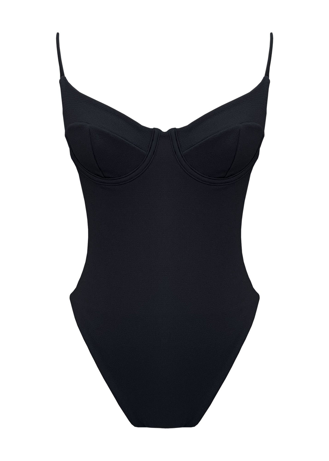 Bardot One Piece - Black Sand One Piece Naked Swimwear XS