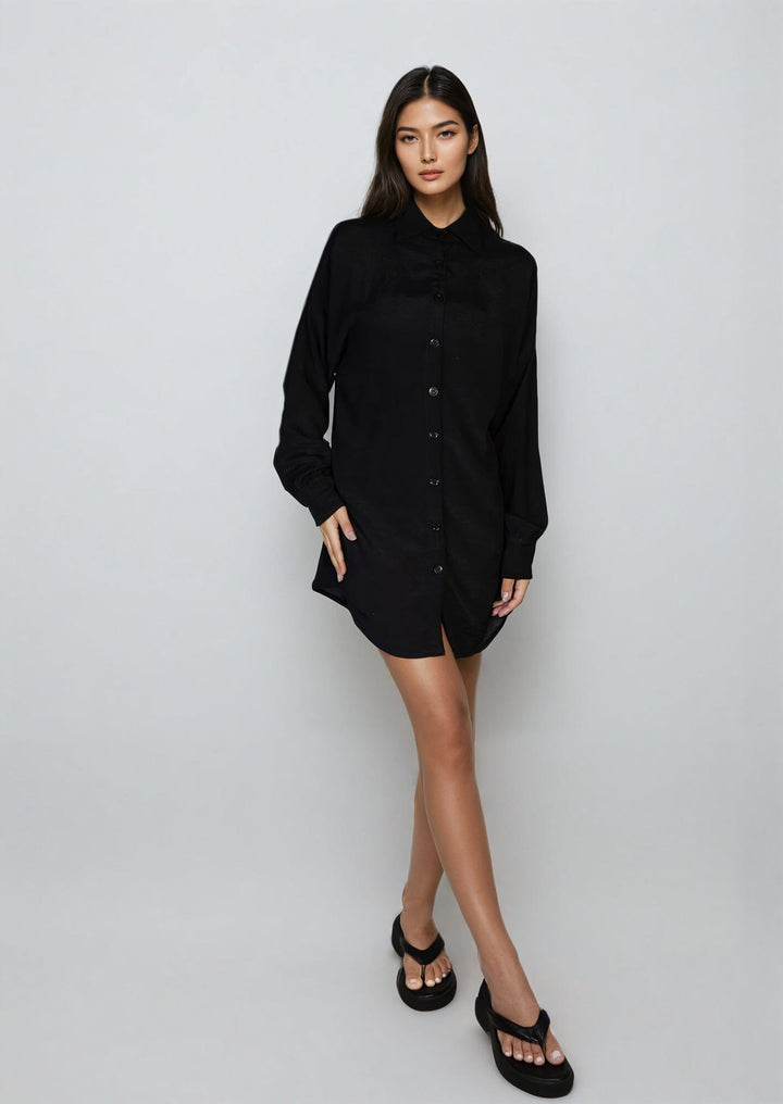 Zaya Shirt - Black Beachwear Chemise