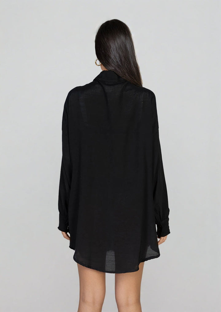 Zaya Shirt - Black Beachwear Chemise