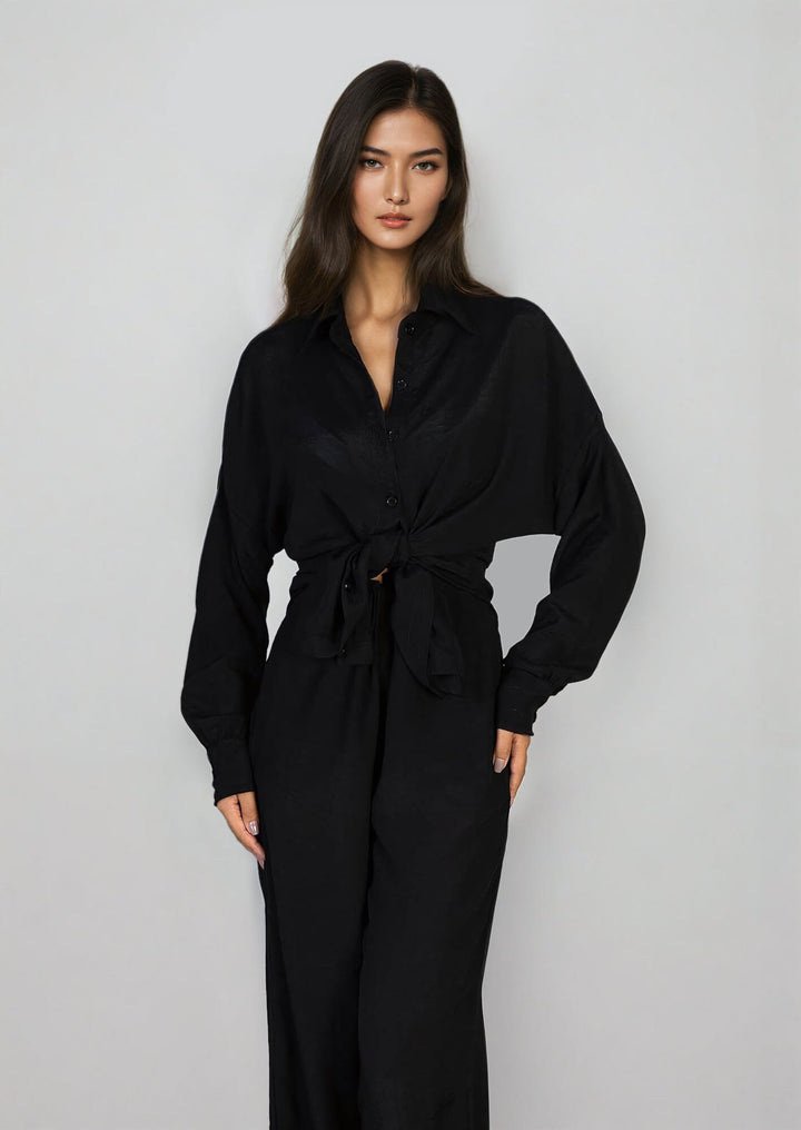 Zaya Shirt - Black Beachwear Chemise