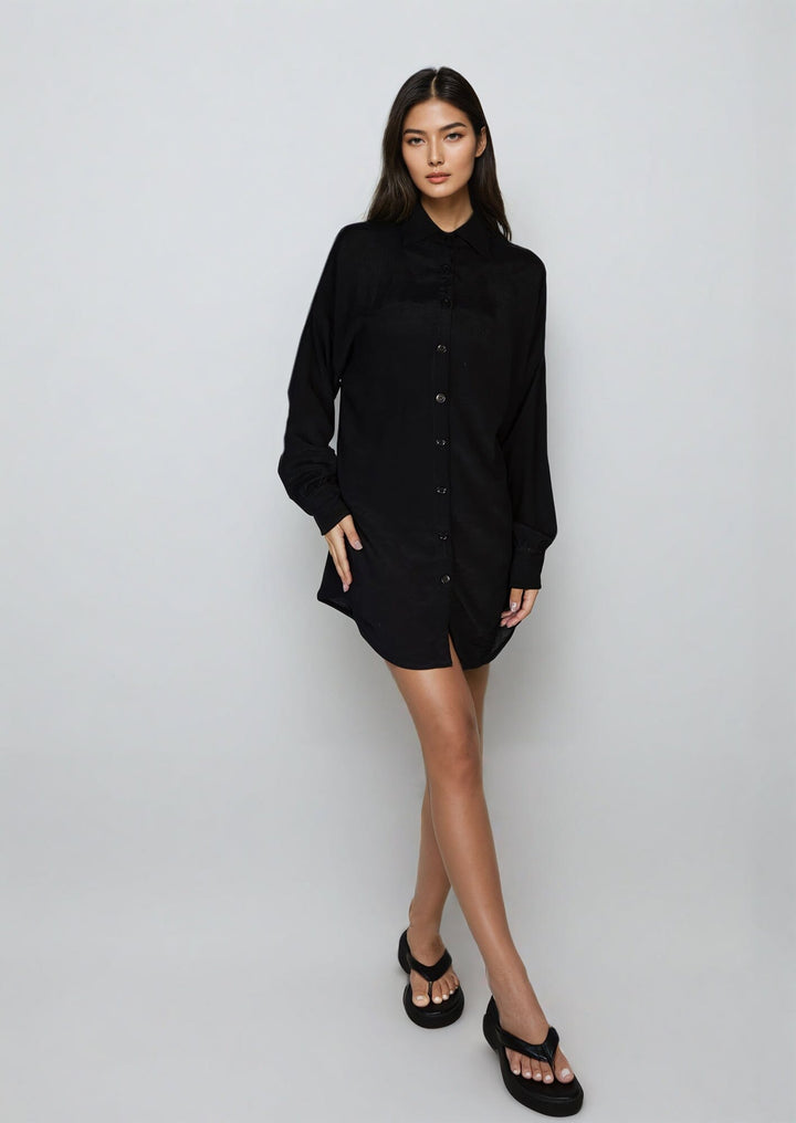 Zaya Shirt - Black Beachwear Chemise