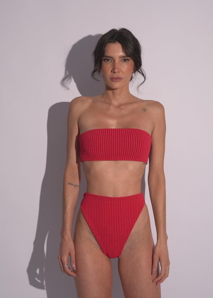 Kayla Top - Red Vichy