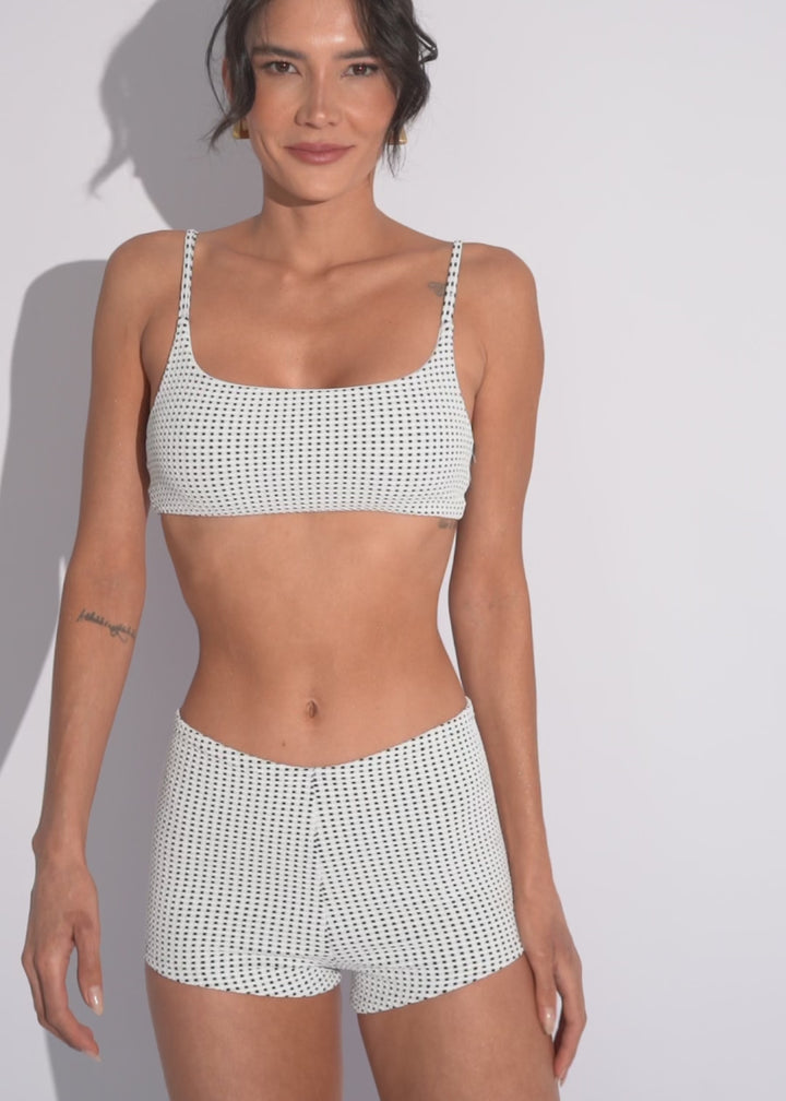 Megan Top - White Vichy