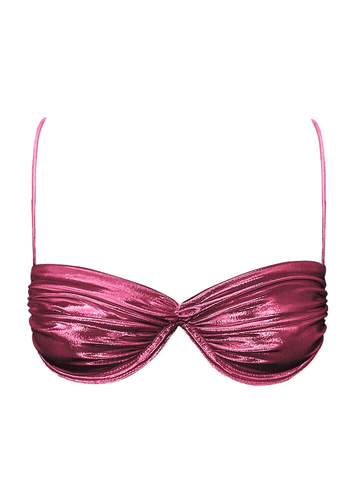 Ariel Top - Pink Metallic Top Naked Swimwear