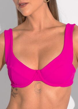 Brigitte Top - Pink Sand Top Naked Swimwear