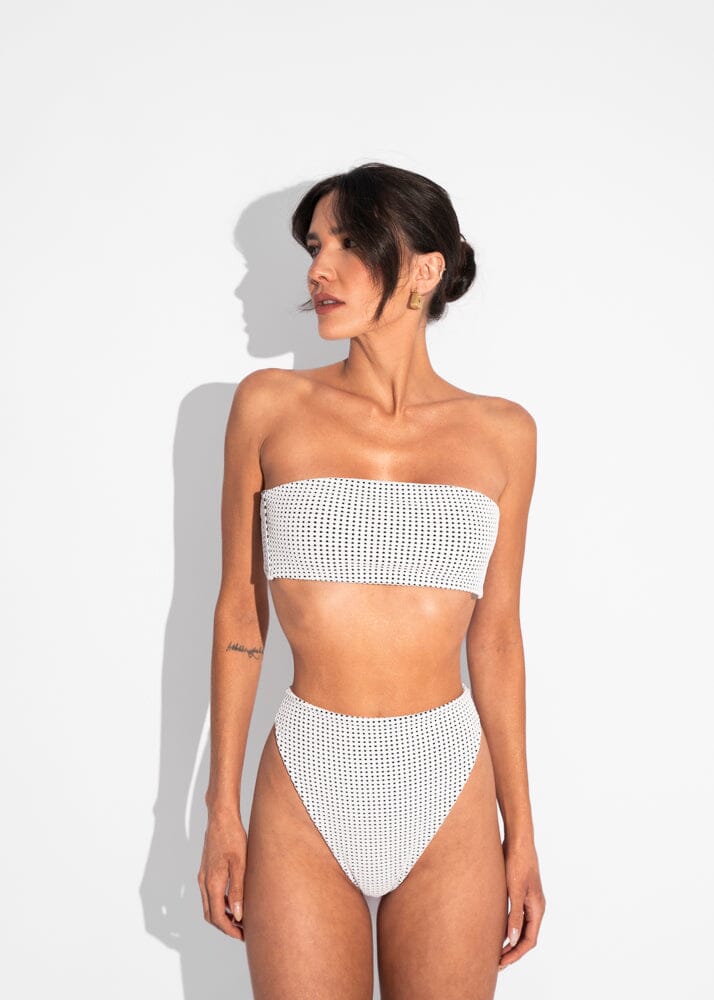 Calcinha Loren - Vichy White Naked Swimwear