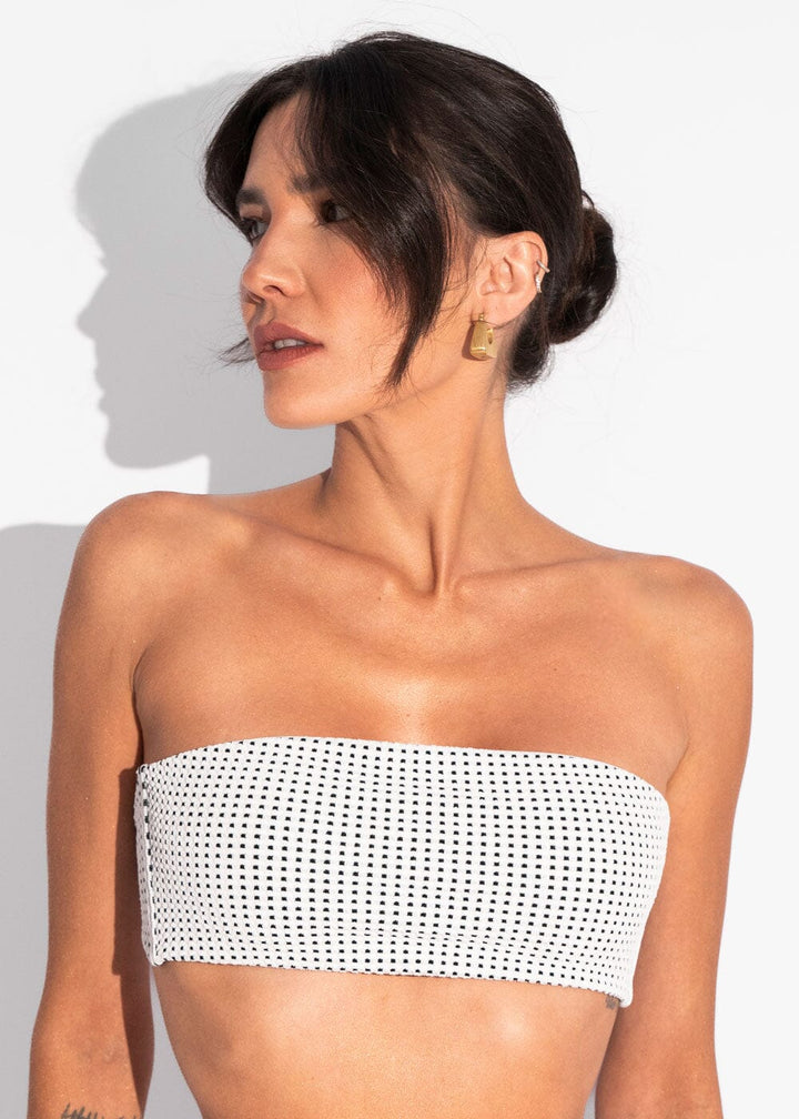 Kayla Top - White Vichy Naked Swimwear XS