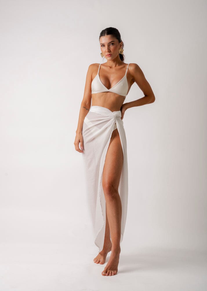 Long Sarong - Off White Beachwear Naked Swimwear