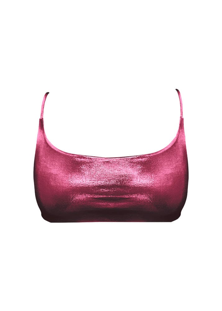 Megan Top - Pink Metallic Top Naked Swimwear
