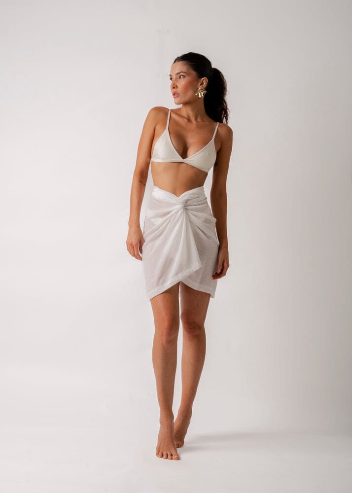 Short Sarong - Off White Beachwear Naked Swimwear
