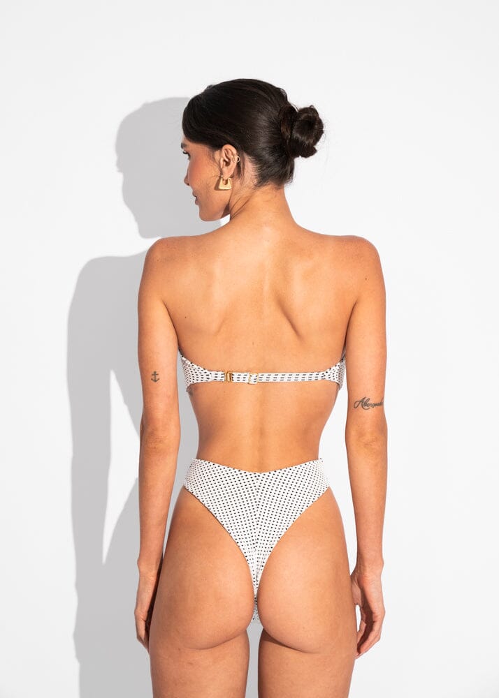 Top Kayla - Vichy White Naked Swimwear