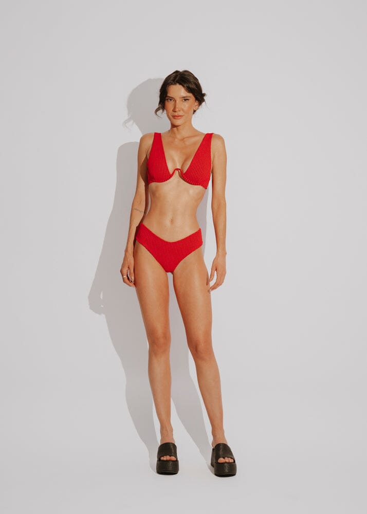 Top Kelly - Vichy Red Naked Swimwear
