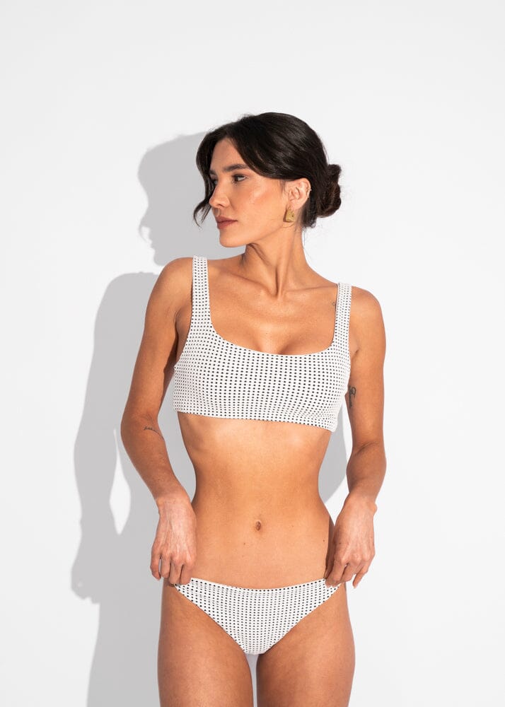 Top Maggie - Vichy White Naked Swimwear