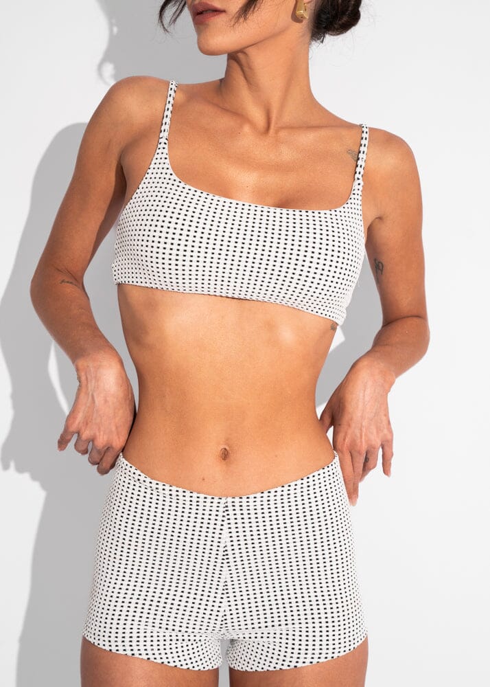 Top Megan - Vichy White Naked Swimwear