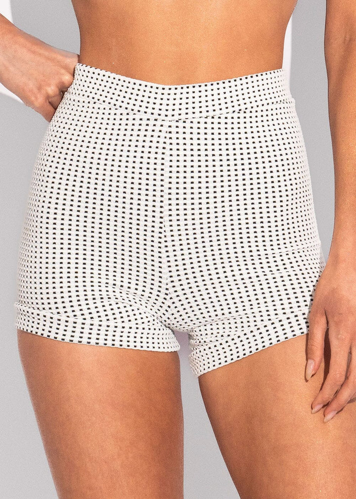 Vick Shorts - White Vichy Naked Swimwear P