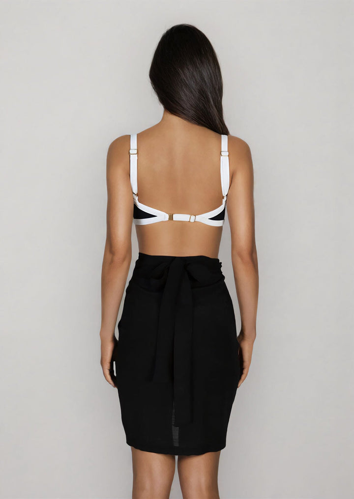 SHORT SARONG - BLACK Naked Swimwear 