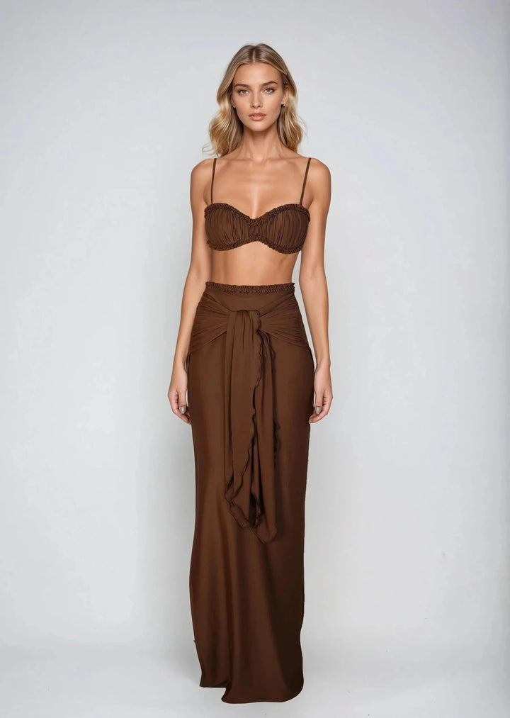 THALIA SKIRT - CLAY Naked Swimwear 