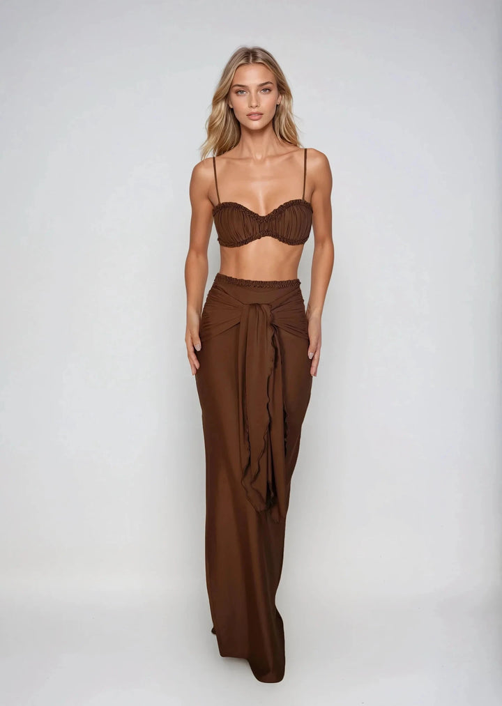 THALIA SKIRT - CLAY Naked Swimwear 