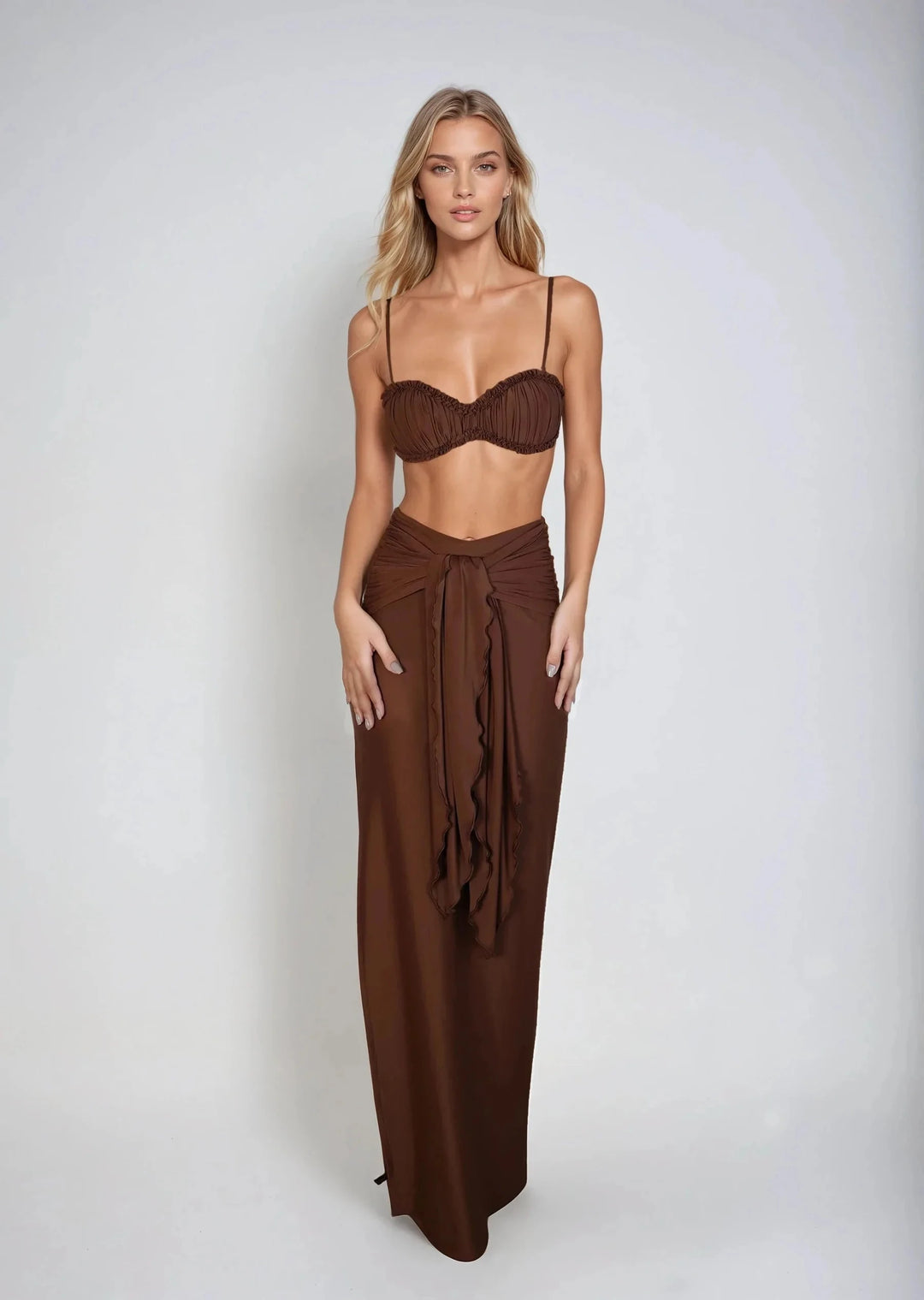 THALIA SKIRT - CLAY Naked Swimwear 