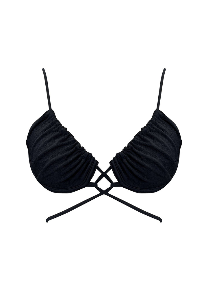 Lila Top - Black Sand Top Naked Swimwear XS 