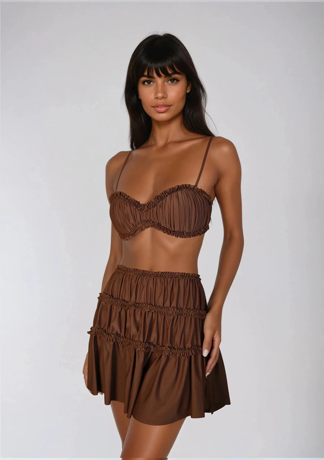 MAEVE SKIRT - CLAY Naked Swimwear 