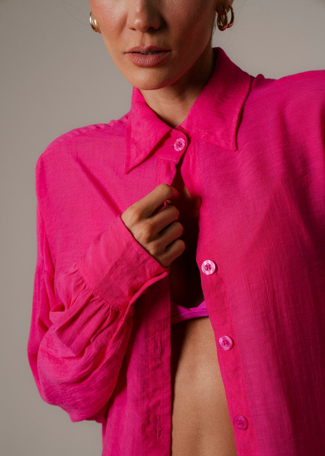 Zaya Shirt - Pink Beachwear Chemise S 