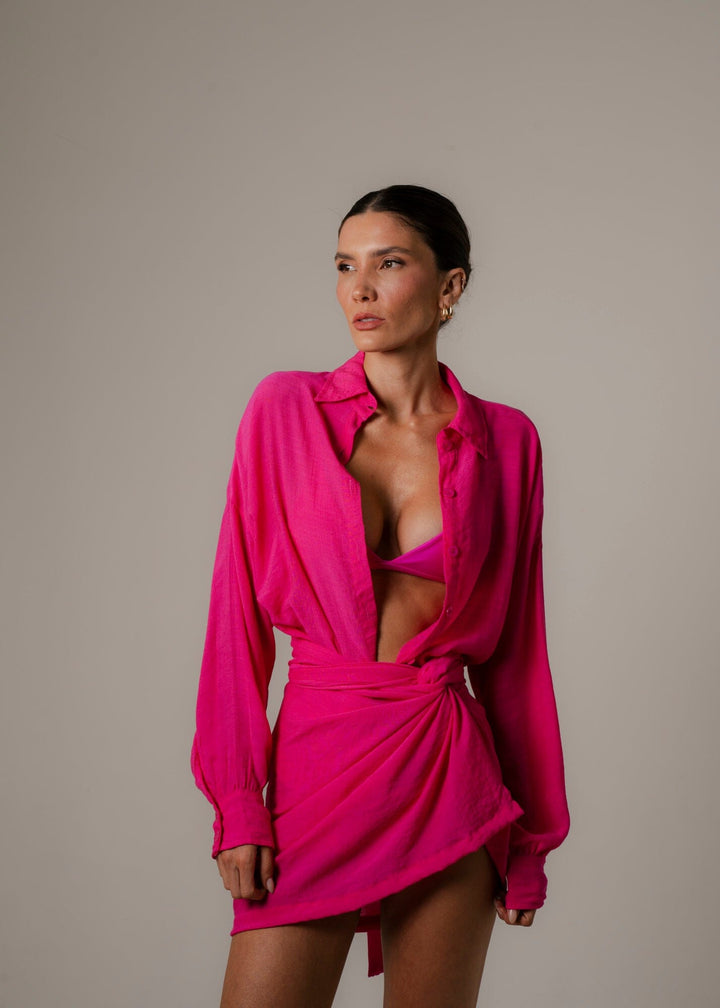 Zaya Shirt - Pink Beachwear Chemise 