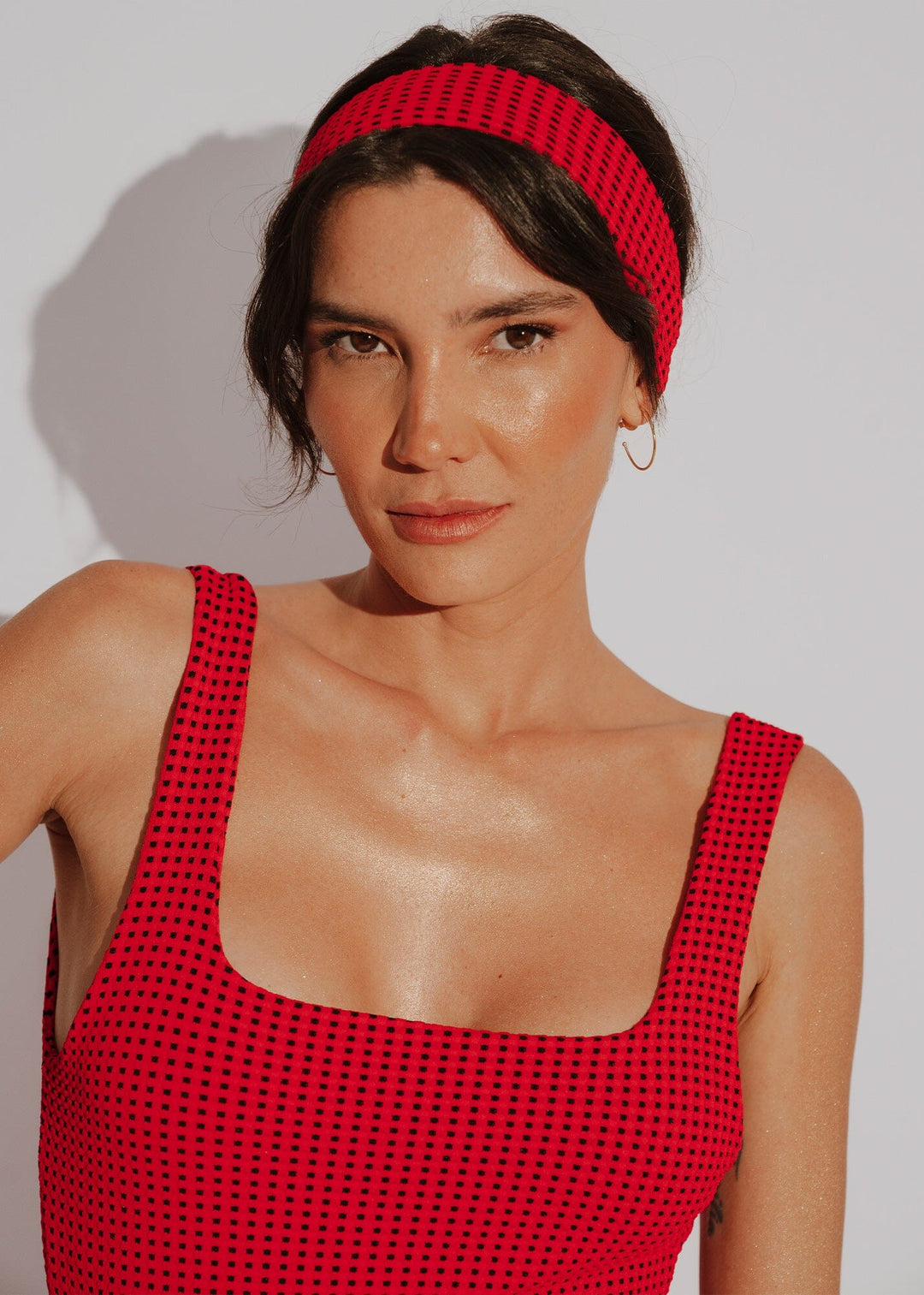 Marie Headband - Red Vichy Naked Swimwear 