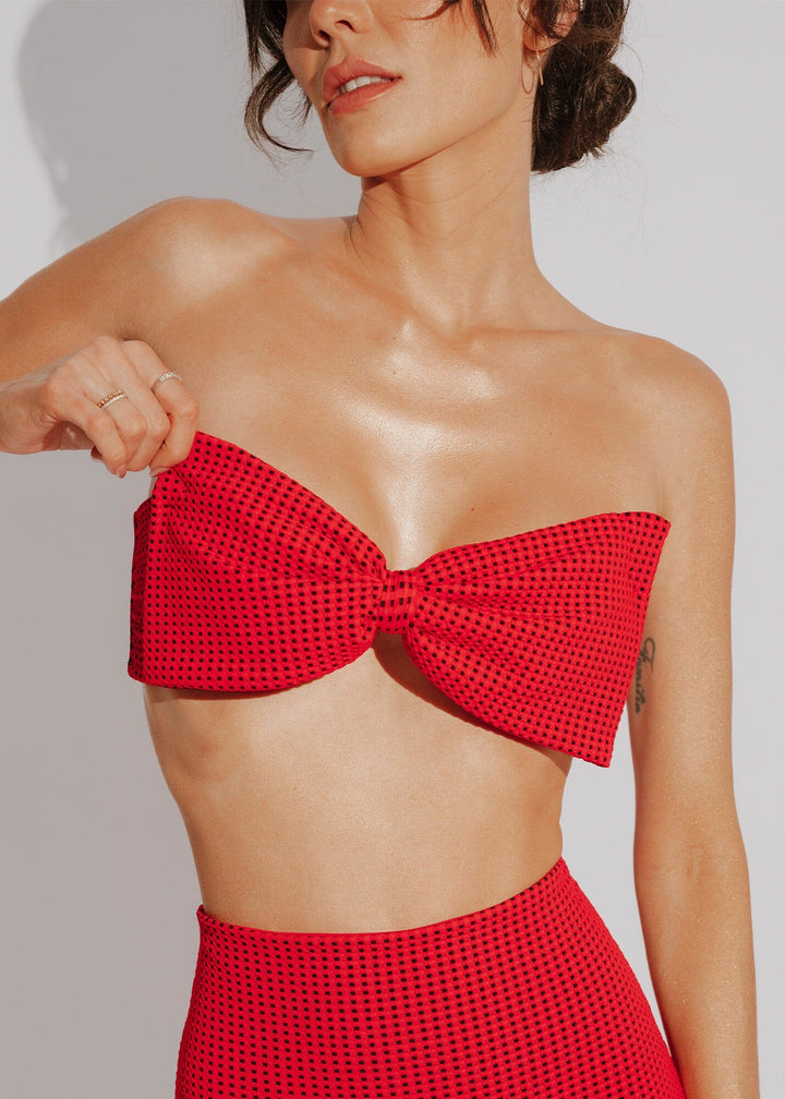 Chelsea Top - Red Vichy Naked Swimwear 