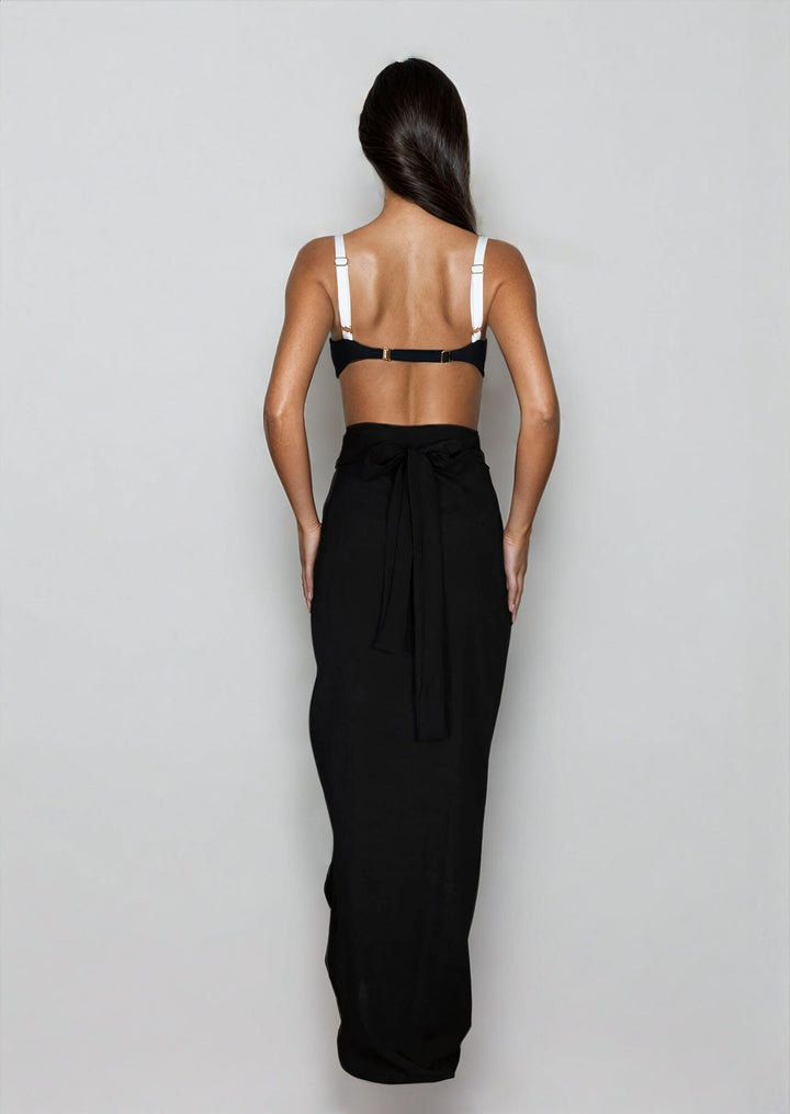 Long Sarong - Black Beachwear Naked Swimwear 