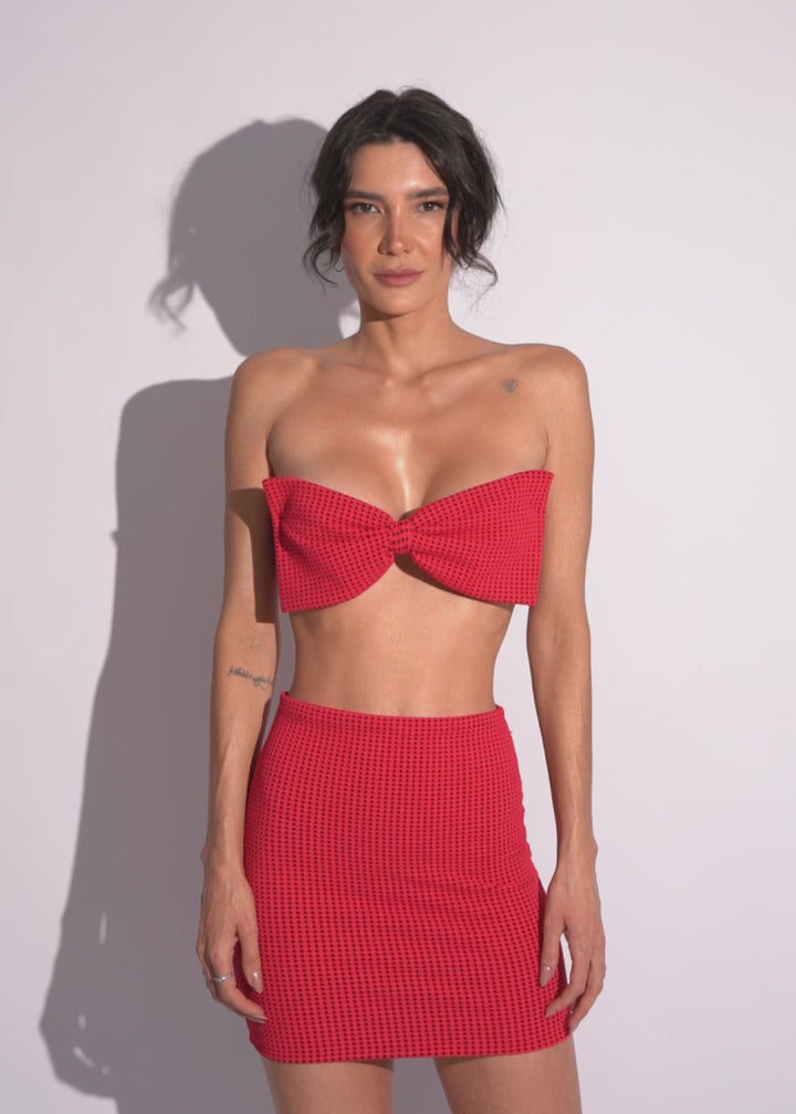 Flora Skirt - Red Vichy