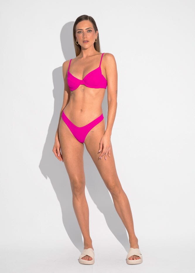 Bardot Top - Pink Sand Top Naked Swimwear 