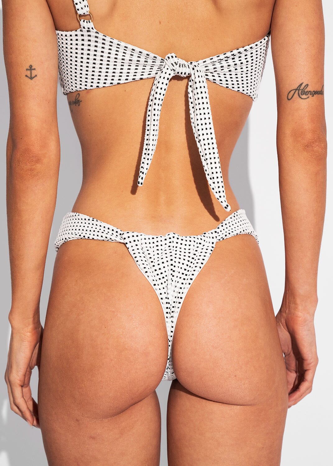 Bella Bottom - White Vichy Bottom Naked Swimwear 