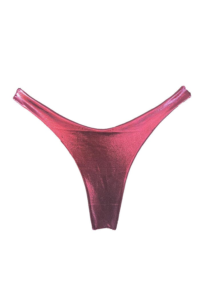 Brigitte Bottom - Pink Metallic Bottom Naked Swimwear 