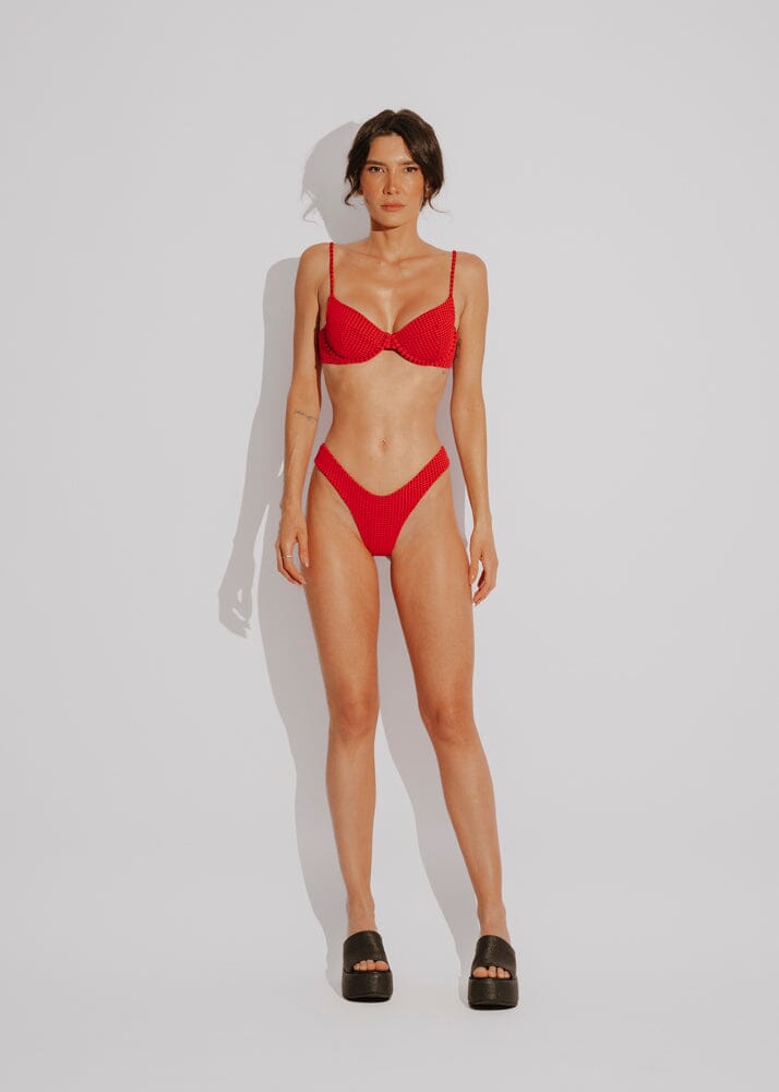 Calcinha Gaia - Vichy Red Naked Swimwear 