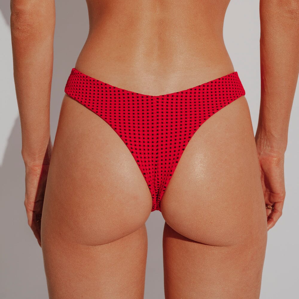 Calcinha Gaia - Vichy Red Naked Swimwear PP Tradicional 