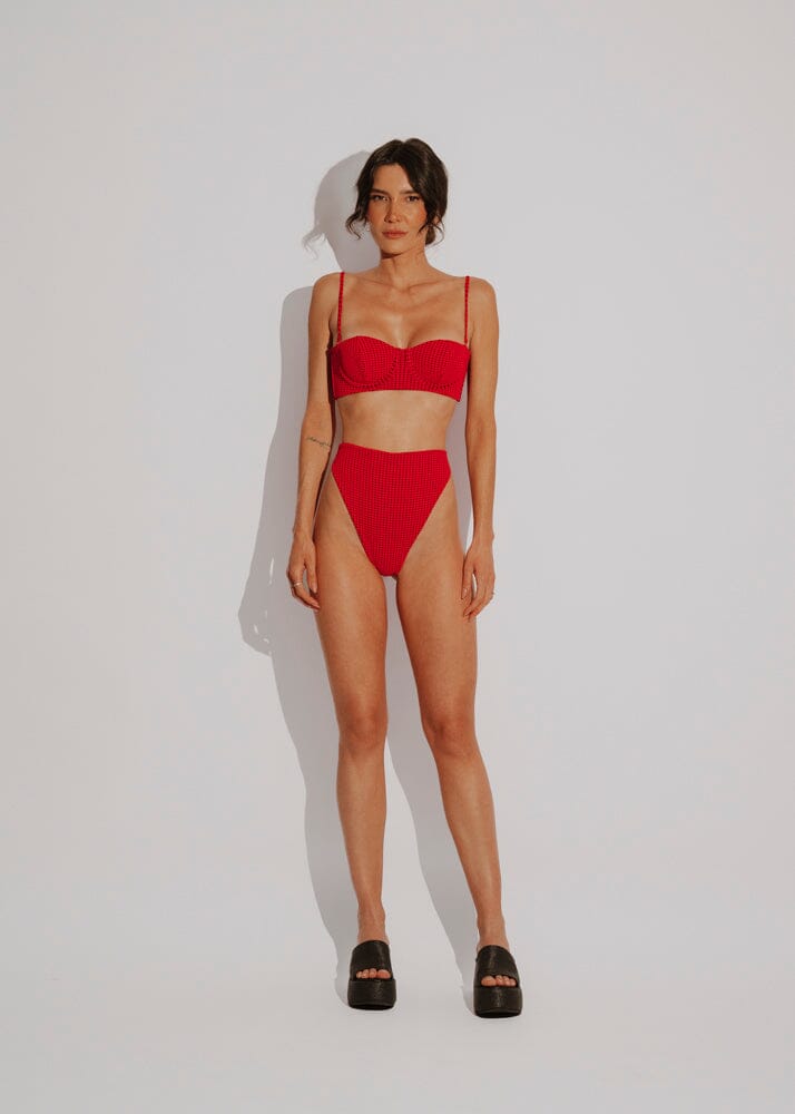 Calcinha Loren - Vichy Red Naked Swimwear 
