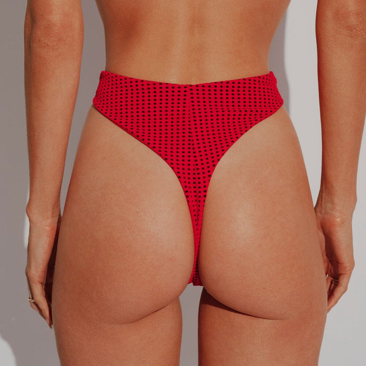 Calcinha Loren - Vichy Red Naked Swimwear PP Fio Dental 