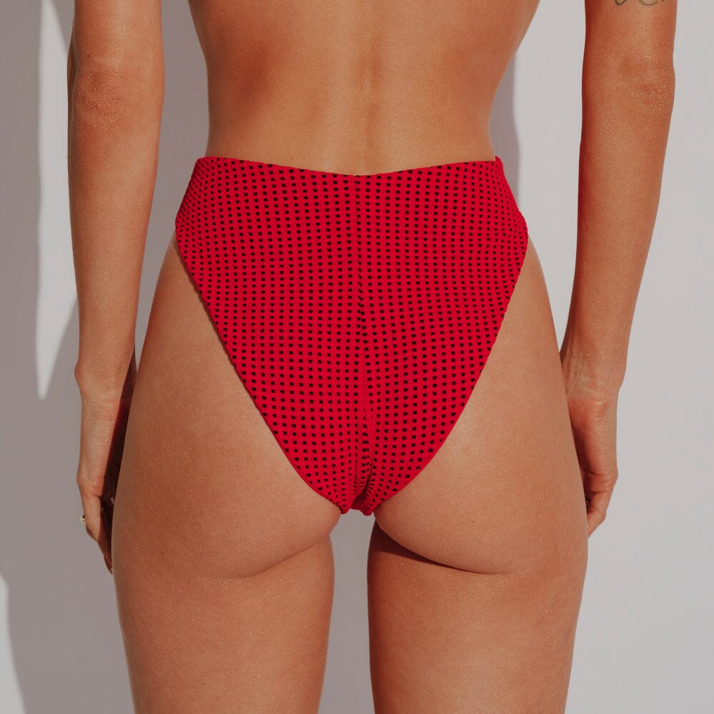 Calcinha Loren - Vichy Red Naked Swimwear PP Internacional 