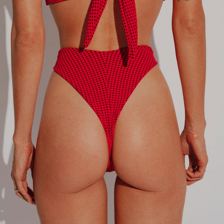 Calcinha Loren - Vichy Red Naked Swimwear PP Tradicional 