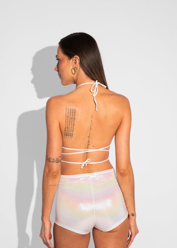 Hanna Shorts - Iridescent Metallic Beachwear Naked Swimwear 