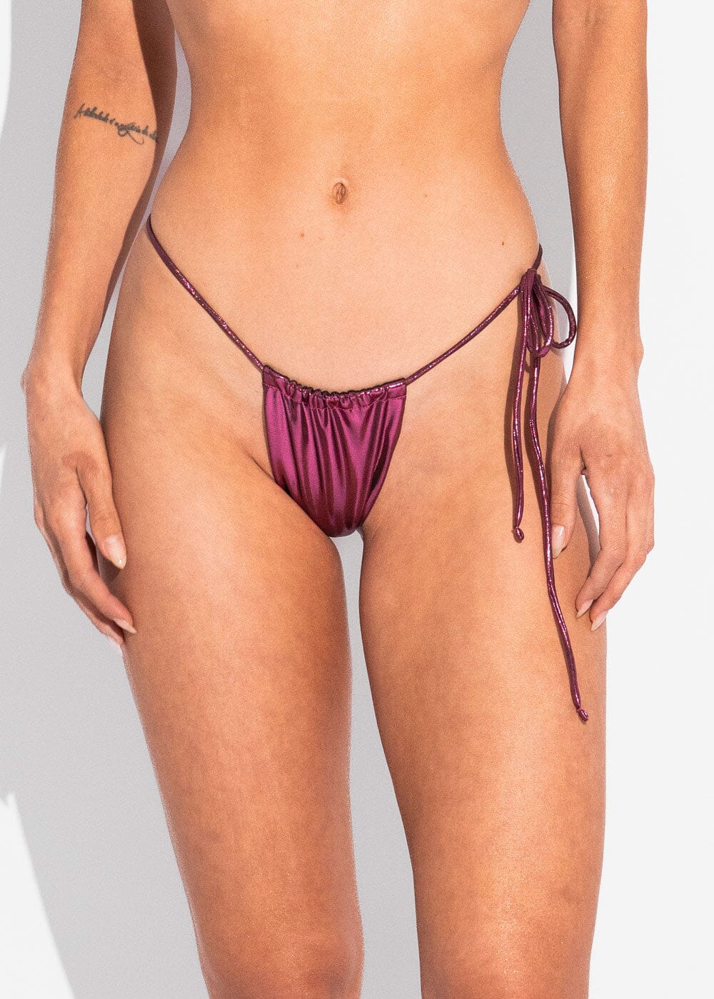 Lilly Bottom - Pink Metallic Bottom Naked Swimwear 