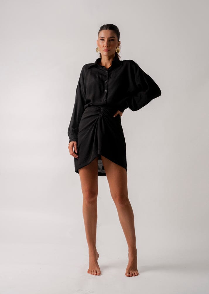 Zaya Shirt - Black Beachwear Chemise 