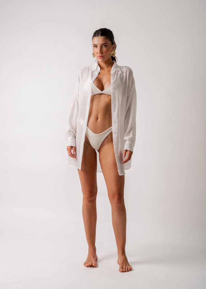 Zaya Shirt - Off White Beachwear Chemise S 