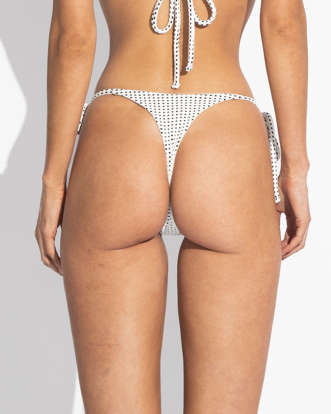Nina Bottom - White Vichy Naked Swimwear XS Thong 