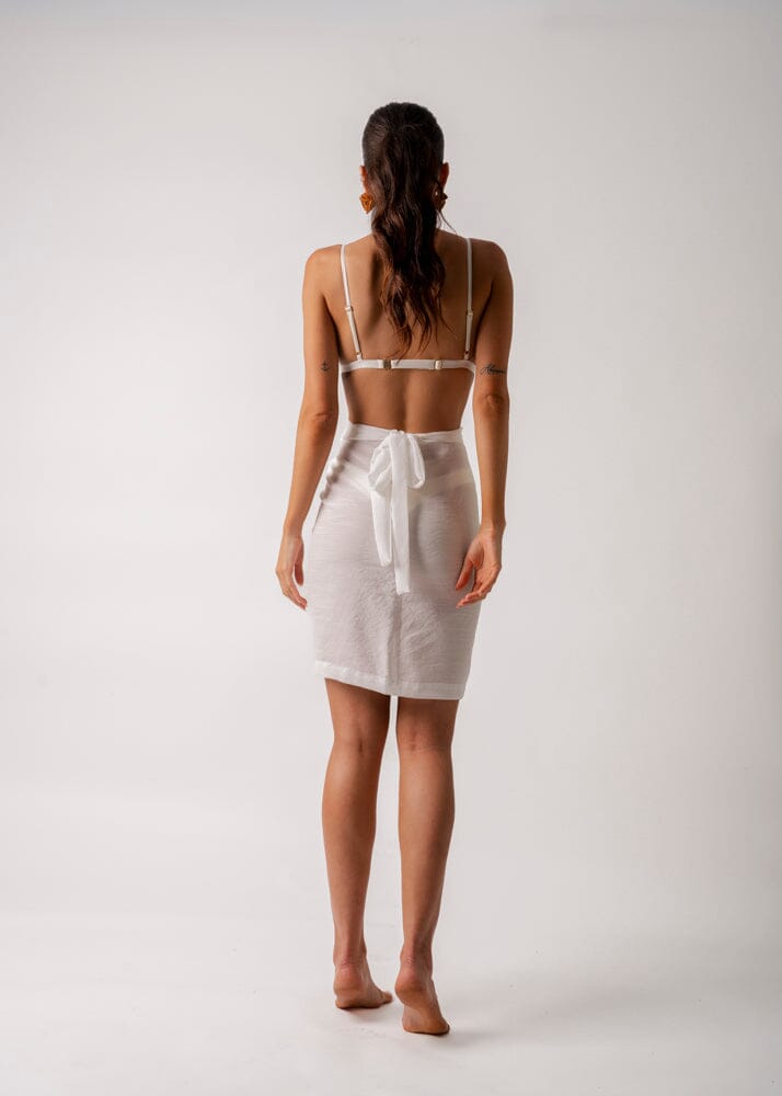Short Sarong - Off White Beachwear Naked Swimwear 